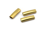 Brass Tube Beads, 24 Oval Raw Brass Tubes  (21x6.2x3.4mm) sq26 brc294