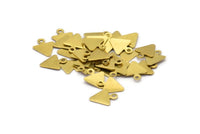 Brass Triangle Charm, 50 Raw Brass Triangle Charms With Loop (8x9.8mm) A0504