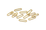 Brass Oval Connector, 100 Raw Brass Oval Connectors, Charms, Findings (15x4.5x1mm) E002