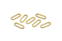 Brass Oval Connector, 100 Raw Brass Oval Connectors, Charms, Findings (12x4.5x0.8mm) E001