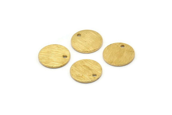 Brass Cabochon Tag, 24 Raw Brass Textured Cabochon Tags With 1 Hole, Stamping Tags (10x0.85mm) E050