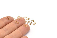 3 Shaped Connector, 250 Raw Brass 3 Shaped Chain Connectors, Findings (6x3x1x0.5mm) E150