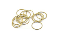 17mm Circle Connector, 50 Raw Brass Circle Connectors (17x0.8mm) E345