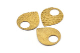 Brass Drop Pendant, 2 Raw Brass Fish Scale Textured Pendants, Charms, Earrings, Findings (32.5x27mm) E399