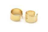 Hammered Ring Setting - Gold Plated Brass Hammered Adjustable Smooth Ring Setting for Soldering With 1 Loop (20-23mm) E583