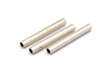 Industrial Long Tube, 6 Antique Silver Plated Brass Industrial Long Tube Beads (5x40mm) R032 H0113