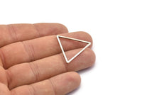 Antique Silver Triangle Charm, 12 Antique Silver Plated Brass Triangle Charms (29x1.2mm) D0112 H0437