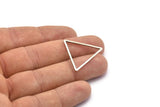 Antique Silver Triangle Charm, 12 Antique Silver Plated Brass Triangle Charms (29x1.2mm) D0112 H0437