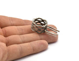 Claw Ring Blank, 1 Antique Silver Plated Brass 6 Claw Ring Blanks For Natural Stones N0099 H0568