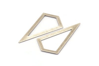 Antique Silver Triangle Pendant, 2 Antique Silver Plated Brass Triangle Pendants, Charms, Earrings (54x28.5x0.8mm) U150 H0569