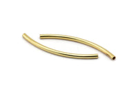 Curved Tube Beads, 12 Gold Plated Brass Curved Tubes (2x40mm) Bs 1405 Q0375