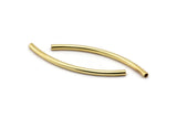 Curved Tube Beads, 12 Gold Plated Brass Curved Tubes (2x40mm) Bs 1405 Q0375