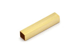 6 Square Gold Plated Brass Tubes (32x6x6mm) Sq06nf Brc261 Q0175