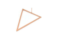 Rose Gold Triangle Earring, 2 Rose Gold Plated Brass Triangle Stud Earrings (53x53x40mm) Bs-1307 A1284 Q0284