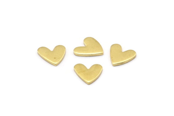 Brass Heart Blank, 50 Raw Brass Heart Blanks, Stamping Blanks (8x1mm) M02171