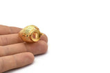 Ethnic Gold Ring - Gold Plated Brass Ethnic Jug Adjustable Ring Setting with Pad Size (12mm) E388 Q0547