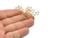 Brass Triangles Charm, 50 Raw Brass Triangles Charms, (9x9x9mm) Bs-1166