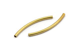 Brass Noodle Tube, 24 Raw Brass Curved Tubes (3x50mm) Bs 1410