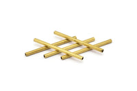 Raw Brass Tube Beads, 50 Huge Raw Brass Square Tubes  (2x35mm) Bs 1569