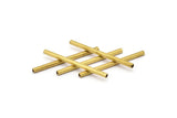 Raw Brass Tube Beads, 50 Huge Raw Brass Square Tubes  (2x35mm) Bs 1569