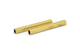 Brass Spacer Bead, 12 Raw Brass Square Tubes  (5x50mm) Bs 1606