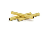 Brass Spacer Bead, 12 Raw Brass Square Tubes  (5x50mm) Bs 1606