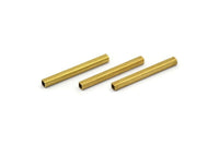 Geometric Brass Tube Bead, 50 Raw Brass Square Tubes (2x20mm) Bs 1566