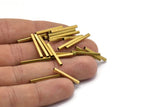 Geometric Brass Tube Bead, 50 Raw Brass Square Tubes (2x20mm) Bs 1566