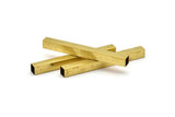 Brass Square Tube - 6 Raw Brass Square Tubes (8x80mm) Bs 1583