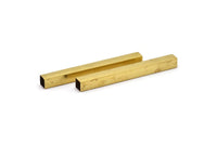 Brass Square Tube - 6 Raw Brass Square Tubes (8x80mm) Bs 1583