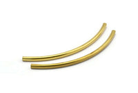 Brass Noodle Tube, 12 Raw Brass Curved Extra Long Tube Findings (110x5mm) Brc258 Bs 1630