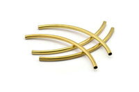 Brass Noodle Tube, 12 Raw Brass Curved Extra Long Tube Findings (110x5mm) Brc258 Bs 1630