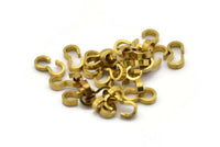 3 Shaped Connector, 50 Raw Brass Connectors, Findings (10x5x2mm) D0237--l016 F002