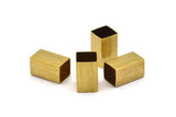 Brass Tube Beads, 12 Huge Raw Brass Square Tubes  (12x20mm) Bs 1517