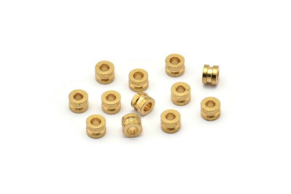 50 Raw Brass Spacer Beads (4x2.80mm) D0072