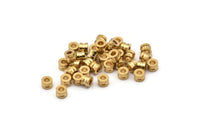 50 Raw Brass Spacer Beads (4x2.80mm) D0072