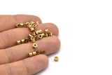 50 Raw Brass Spacer Beads (4x2.80mm) D0072