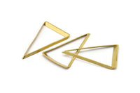 Brass Triangle Ring, 12 Raw Brass Triangle Thick Cut Connectors, Rings, Charms (27x45x0.55x2mm) D0168