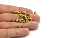 40 Vintage Raw Brass Yellow Swarovski Rhinestone Prong Setting 4.5 Mm T026