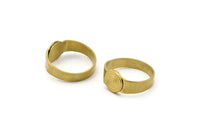 Brass Ring Setting, 10 Raw Brass Adjustable Ring Blanks (18-19mm) Mn51