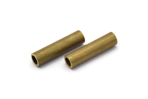 Industrial Brass Tube, 10 Raw Brass Industrial Tube Findings, (20x5mm)  D0182