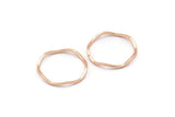 Rose Gold Circle Rings, 24 Rose Gold Lacquer Plated Brass Wavy Circle Rings, Charms (18x0.8mm) BS 1805 Q0440