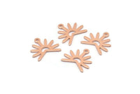 Copper Sun Charm, 24 Raw Copper Sun Charms With 1 Loop, Copper Findings (13x15x0.80mm) M02363