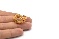 The King Ring Settings, Gold Plated Ring Setting with Pad Size 12x10mm U044 Q0240