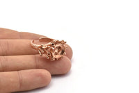 The King Ring Settings, Rose Gold Plated Ring Setting with Pad Size 12x10mm U044 Q0240