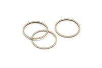 18mm Circle Connectors - 50 Antique Silver Plated Brass Circle Connectors (18x1x1mm) BS 1096 H0043