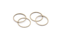 18mm Circle Connectors - 50 Antique Silver Plated Brass Circle Connectors (18x1x1mm) BS 1096 H0043