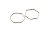 Antique Silver Hexagon Charm, 24 Antique Silver Plated Hexagon Ring Charms (25x0.8x2mm) Bs 1189 H0206