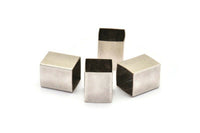 Geometric Spacer Beads, 6 Antique Silver Plated Brass Huge Square Tubes (16x20mm) Bs 1524 H0052