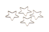 Antique Silver Star Charm, 12 Antique Silver Plated Brass Open Star Charms (24x0.8x0.6mm) BS 1078 H0136